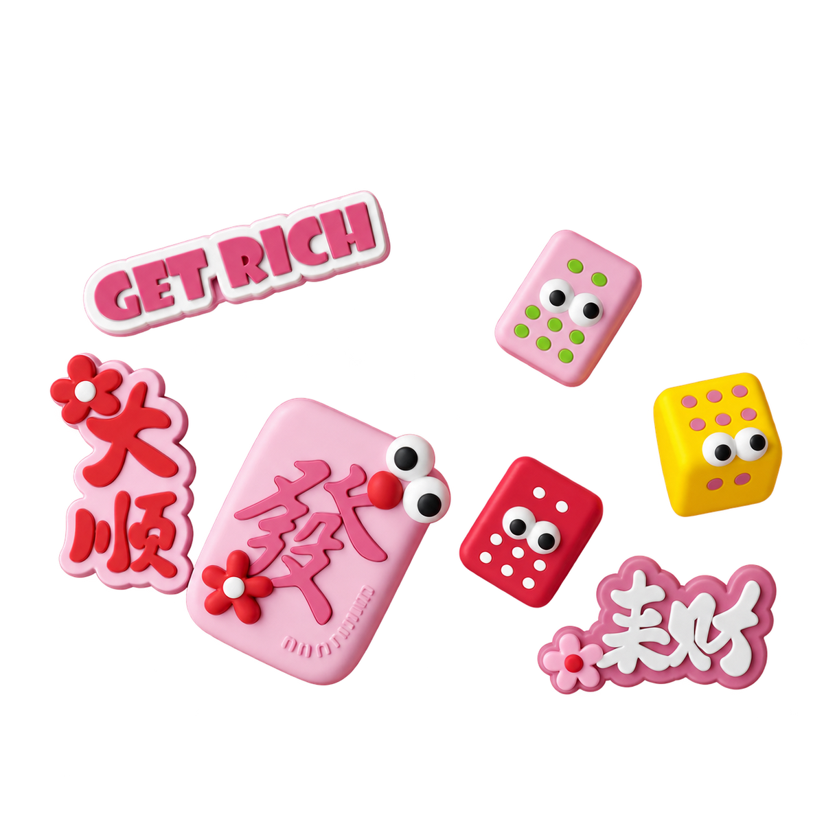 FUNGOOFUN Mahjong Pink Charms