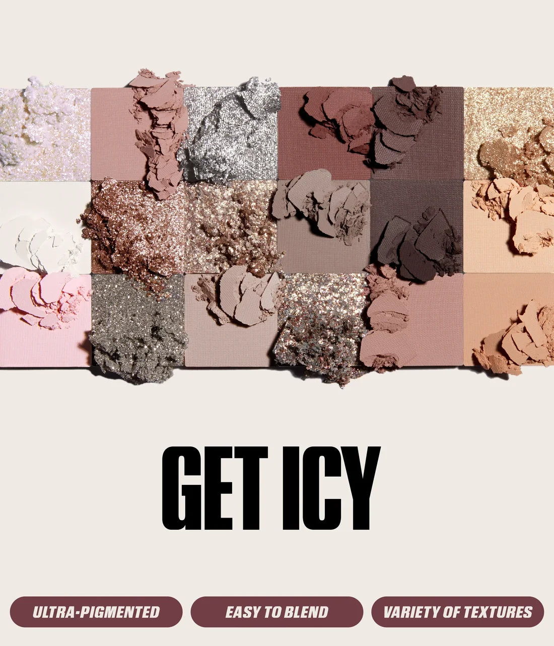 HudaBeauty Icy Nude Eyeshadow Palette (palette with 18 shades in matte)