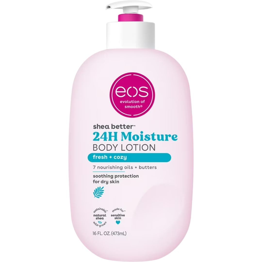 eos Shea Better Body Lotion Fresh & Cozy, 24H Moisture for Dry Skin 473ml