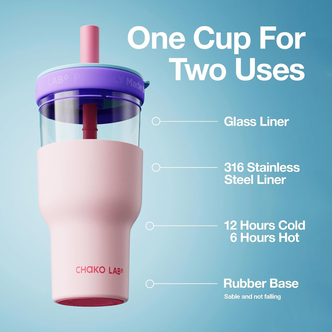 Chako Lab Dual-layer Tumbler - Peach Nebula (590ML/620ML)