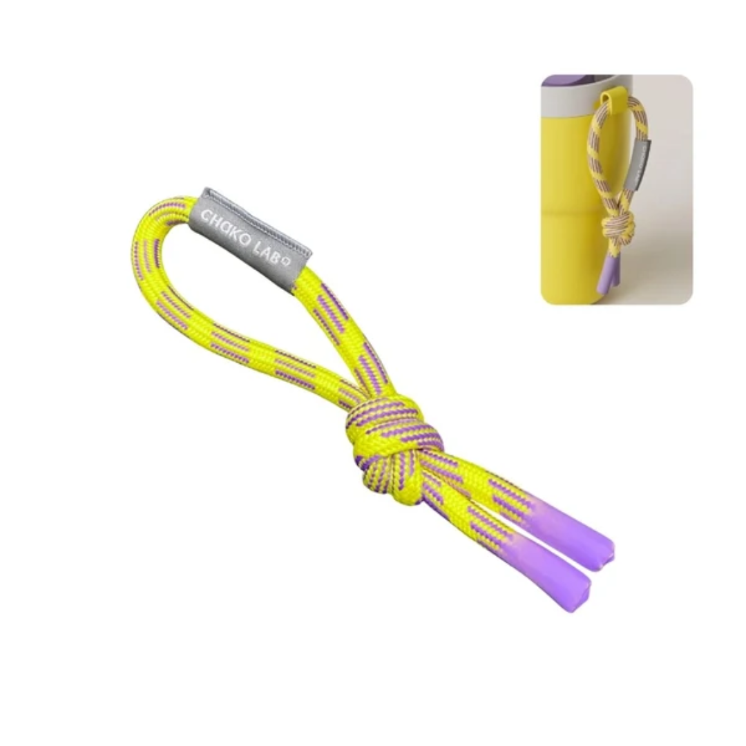 Chako Lab Twist Tumbler Braided Handle Strap -  Yellow Purple