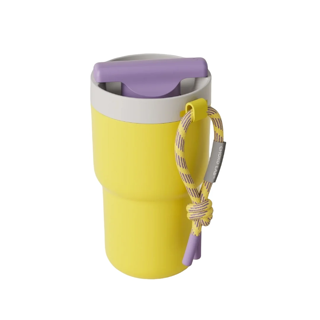 Chako Lab Twist Tumbler Braided Handle Strap -  Yellow Purple