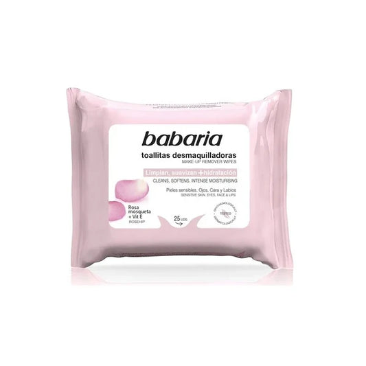 Babaria Rose Hip Make Up Remover Wipes 25 pcs