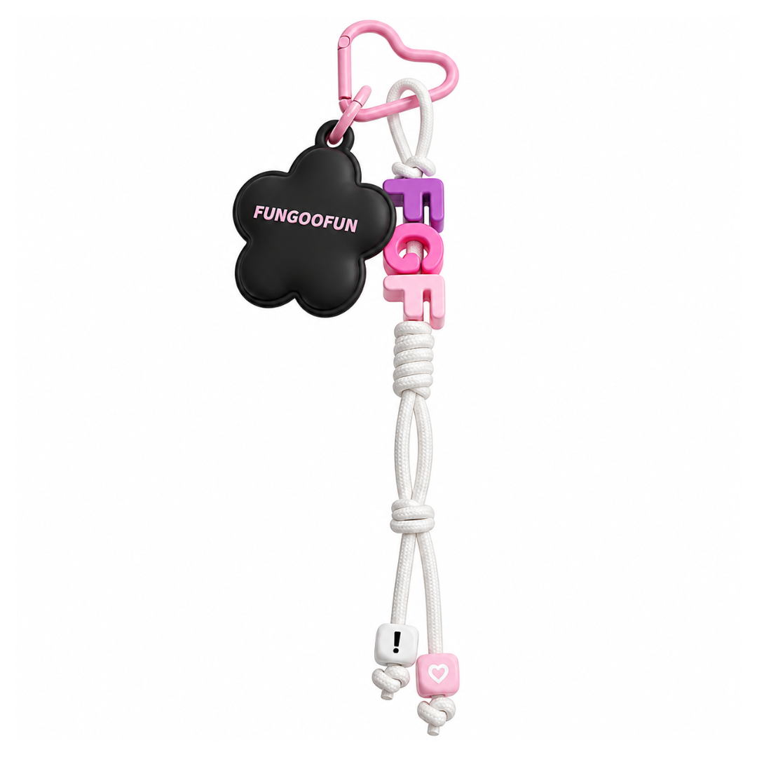 FUNGOOFUN Flower Bag Charm - Black Rose