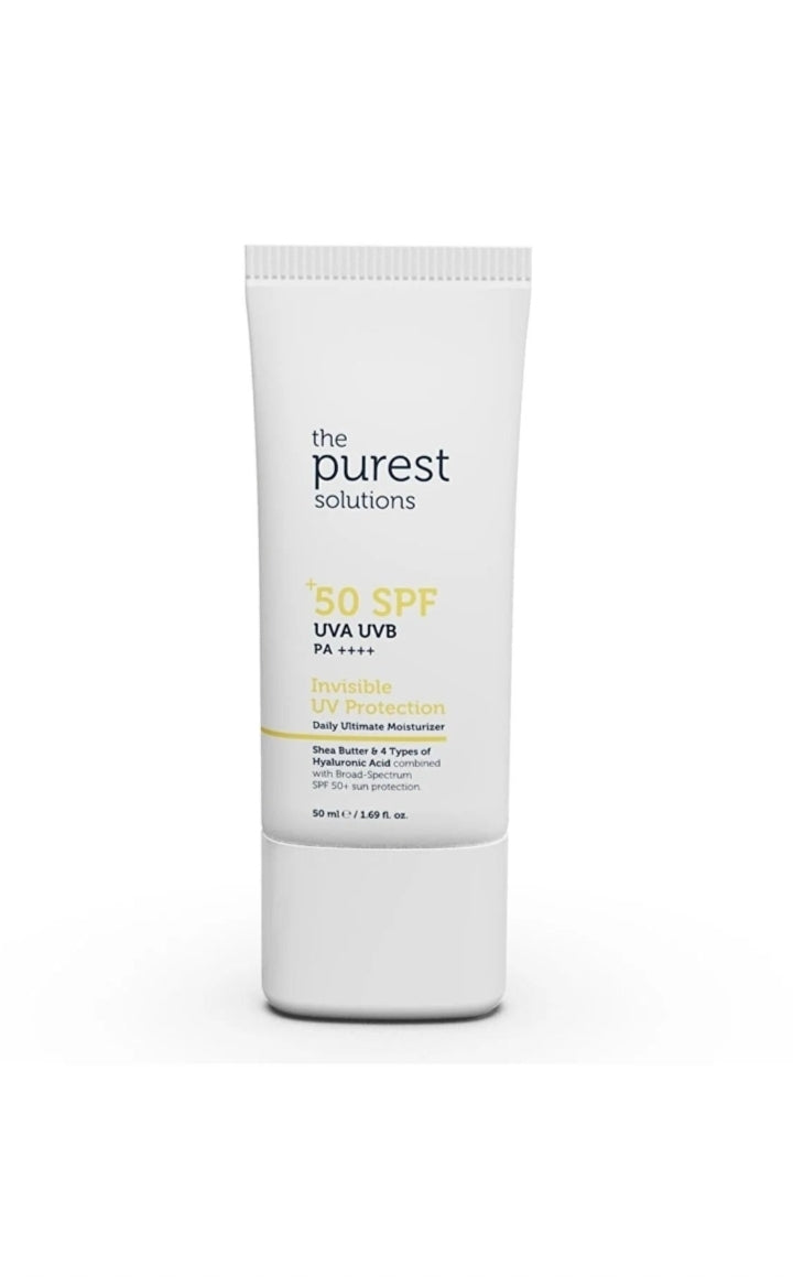 the purest solutions  50+ SPF Daily Ultimate Moisturizer Invisible UV Protection